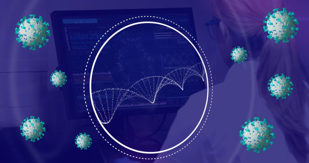 Female Scientist Analyzing COVID-19 Data on Computer