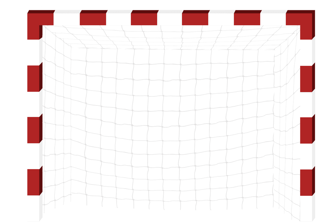 Transparent Soccer Goal with Red and White Stripes