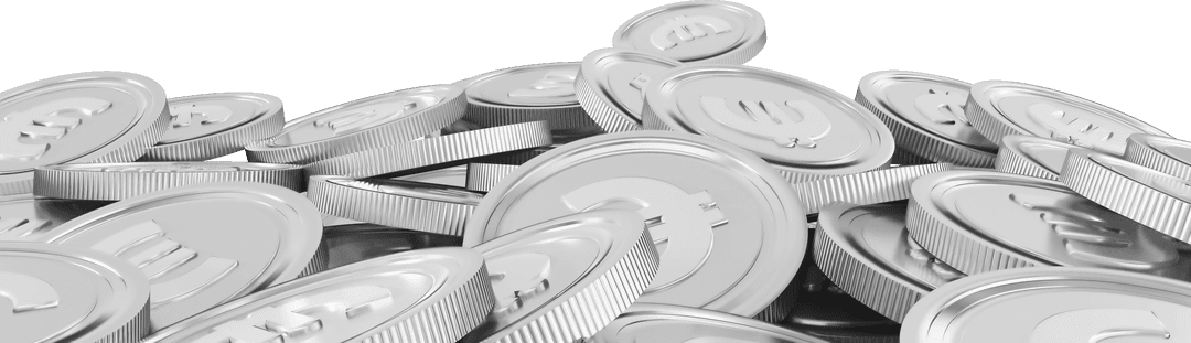 Digital Coins in Focus Clear Transparent Background Design