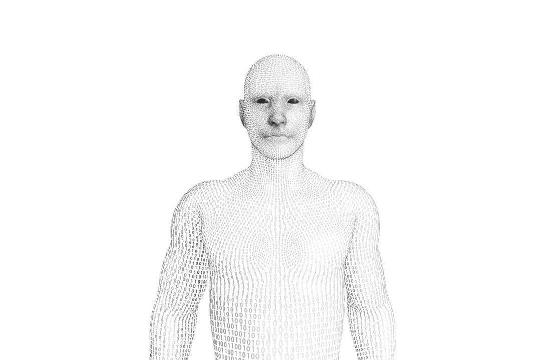 Semi Transparent Human Silhouette on Transparent Background