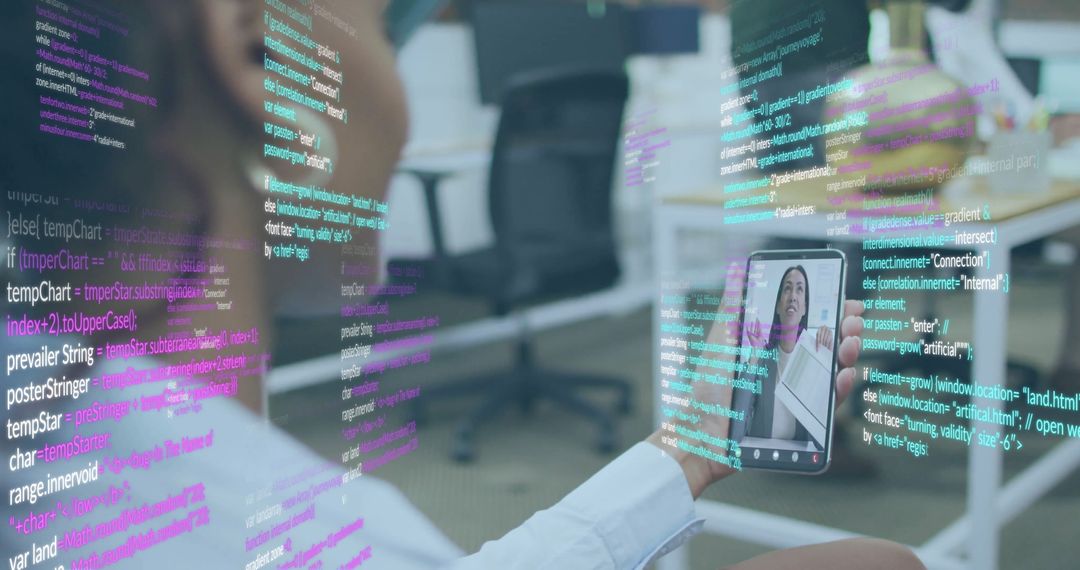 African American Businesswoman Utilizing Smartphone and Data Technology