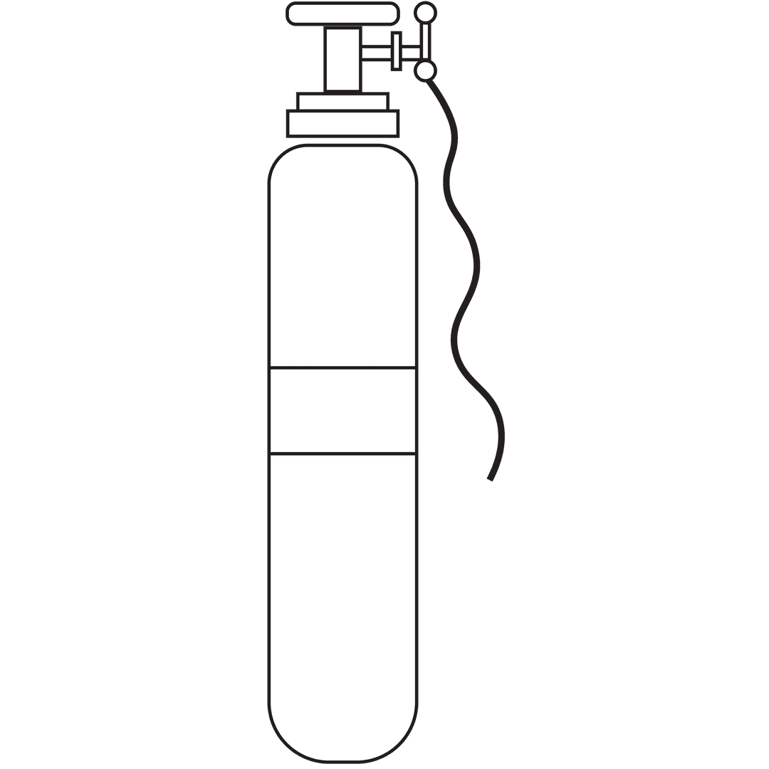 Vector Oxygen Bottle Illustration on Transparent Background