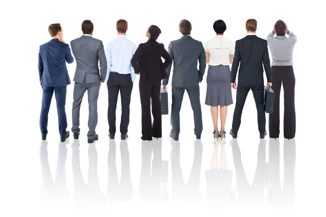 Back View of Diverse Professionals on Transparent Background - Download Free Stock Images Pikwizard.com