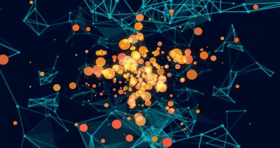 Abstract Network Constellations with Glowing Lights