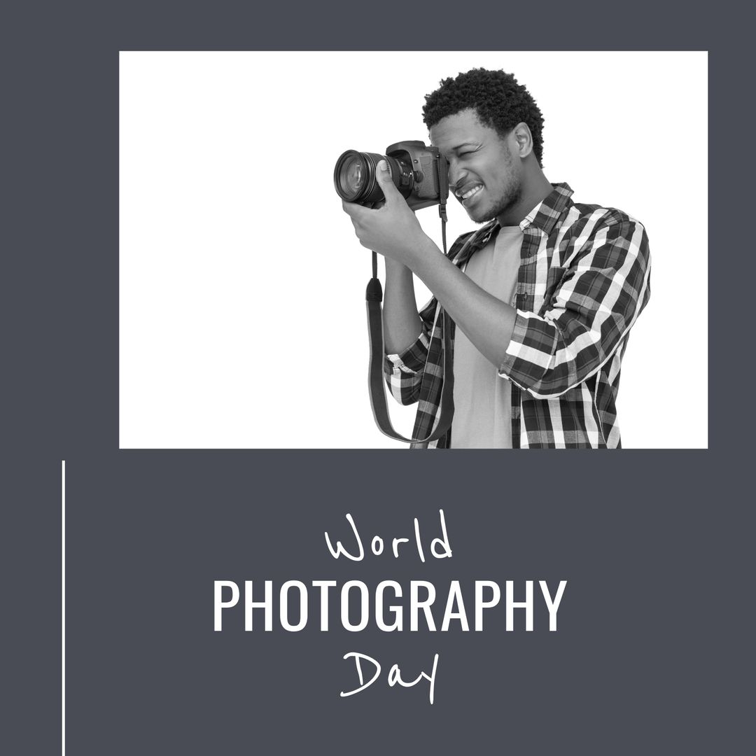 Celebrating World Photography Day with Enthusiastic Photographer - Download Free Stock Templates Pikwizard.com