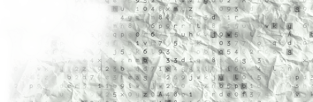 Crumpled paper with numbers on transparent background