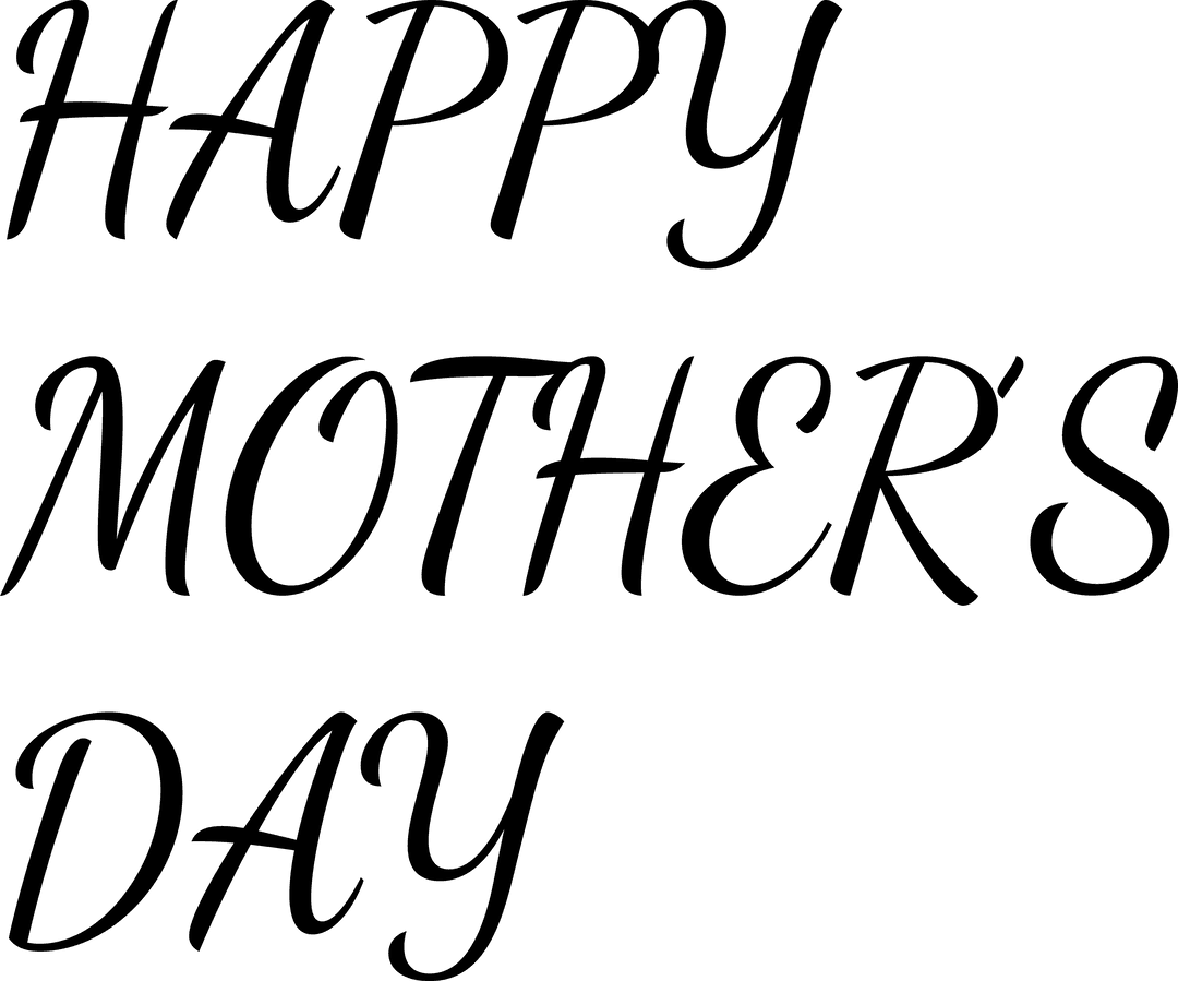 Transparent Mother's Day Text with Stylish Calligraphy