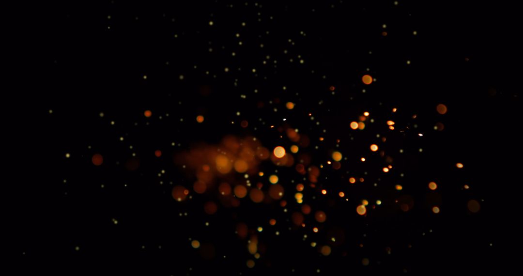 Golden Light Particles on Dark Background Digital Drop