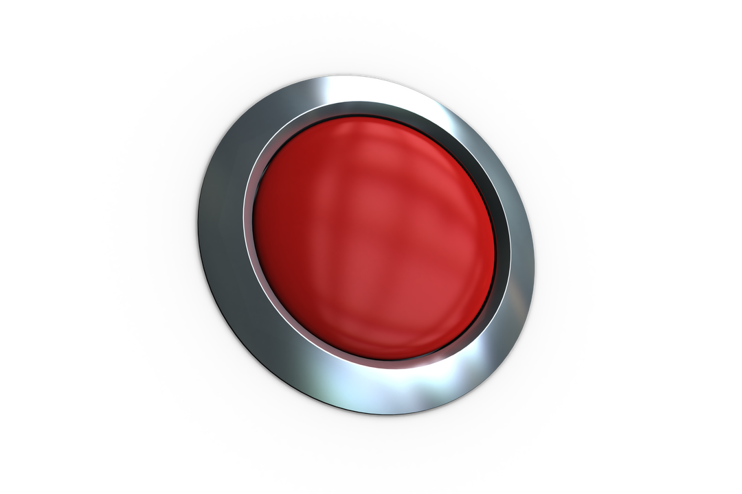 Red Button with Silver Frame on Transparent Background Isolated - Download Free Stock Images Pikwizard.com