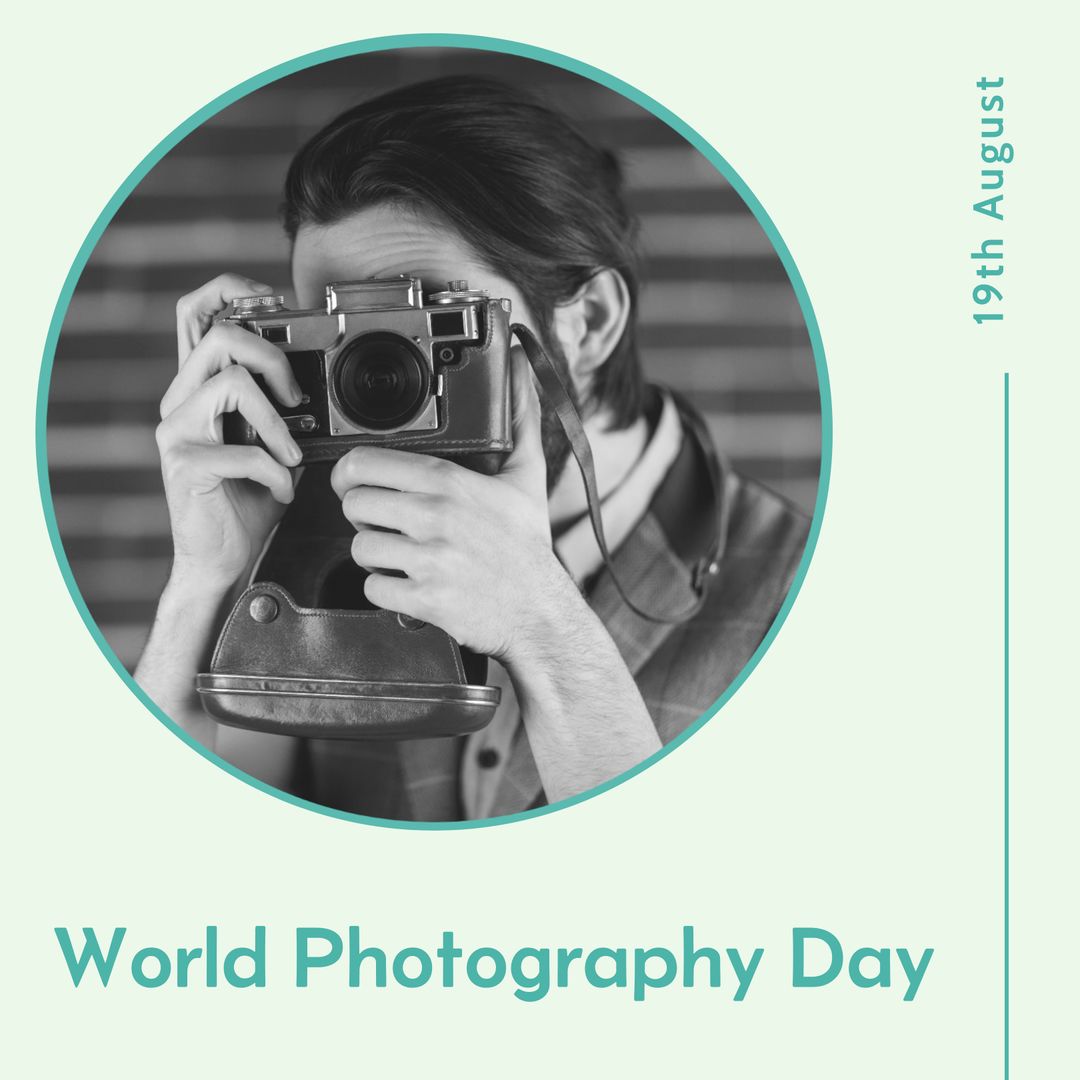 Retro Photography Enthusiast Celebrating World Photography Day