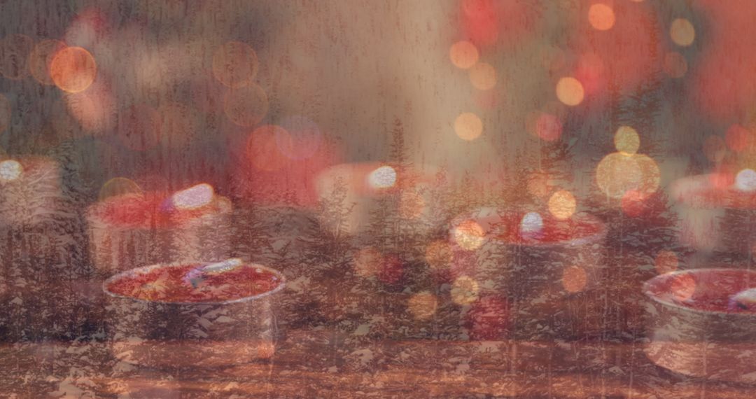 Cozy Christmas Candle Light with Fir Tree Overlay