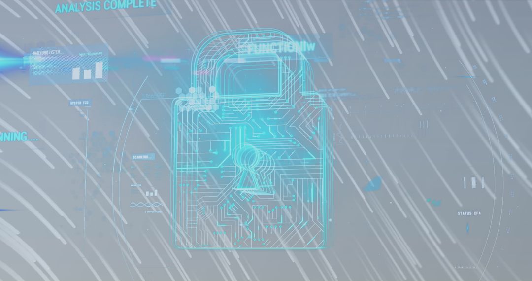 Futuristic Digital Padlock Representing Cybersecurity and Data Protection