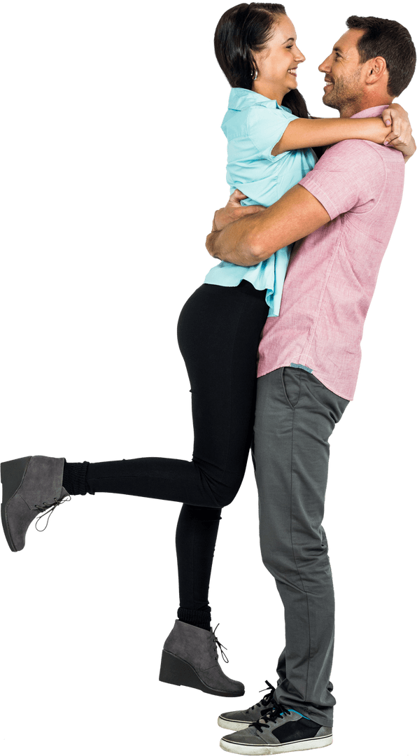 Transparent Image of Happy Couple Hugging Playfully - Download Free Stock Images Pikwizard.com