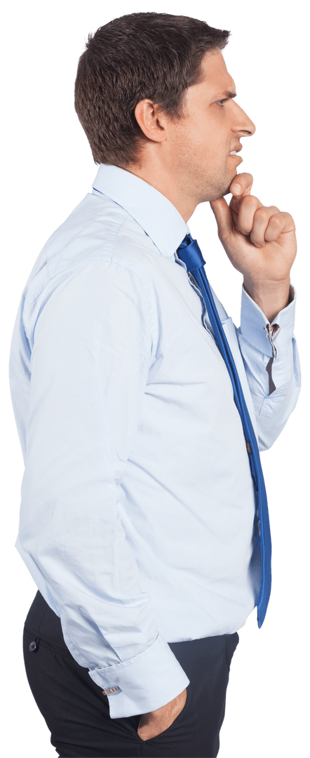 Transparent Concept of Thinking Businessman Wearing Tie and Shirt