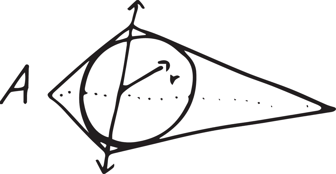 Transparent Arrow with Geometric Shapes Illustration