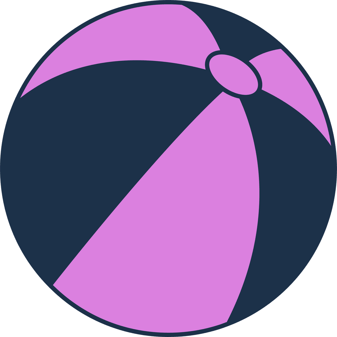 Stylized Lavender Beach Ball on Transparent Background Modern Minimalist Look