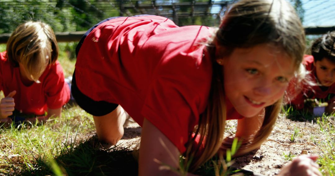 Children Participating in Outdoor Fitness Obstacle Course - Free Images, Stock Photos and Pictures on Pikwizard.com