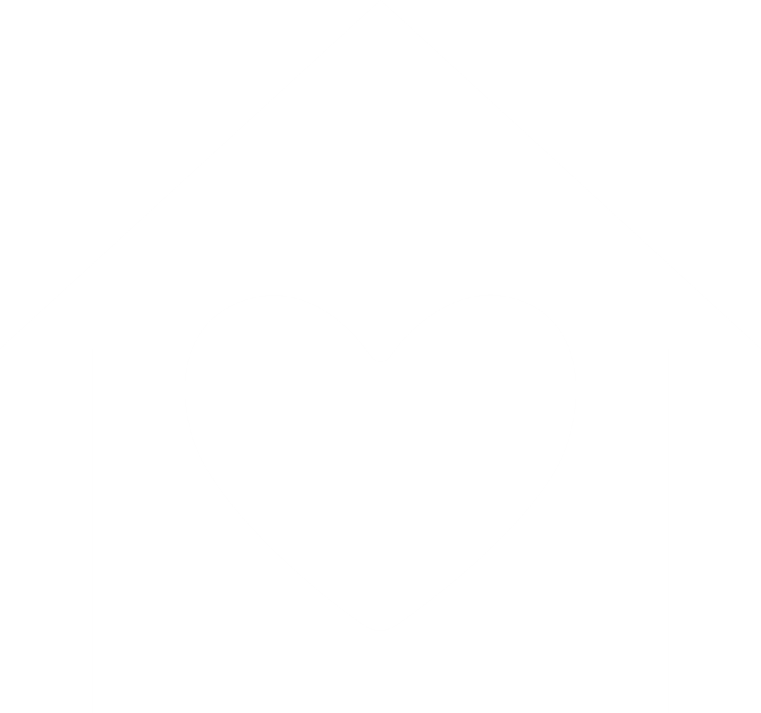 House Icon with Heart Symbol on Transparent Background