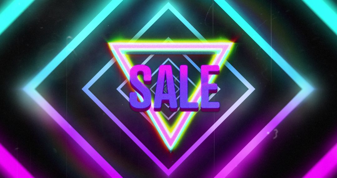 Vibrant Neon Retro Sale Advertisement Sign