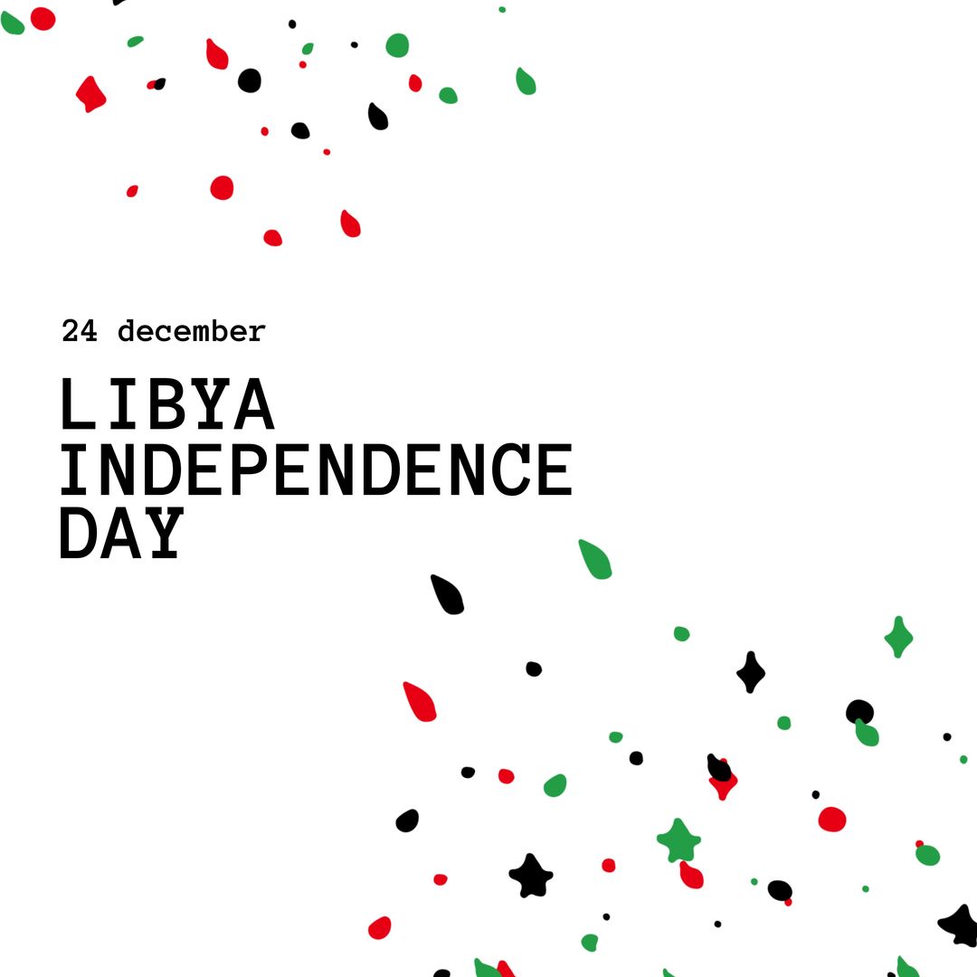 Libya Independence Day Celebration Design with Colorful Confetti - Download Free Stock Templates Pikwizard.com