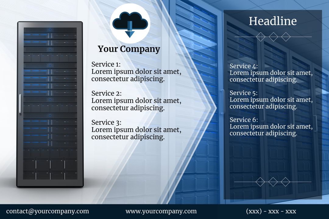 IT Solutions Brochure with Server and Cloud Design - Download Free Stock Images Pikwizard.com