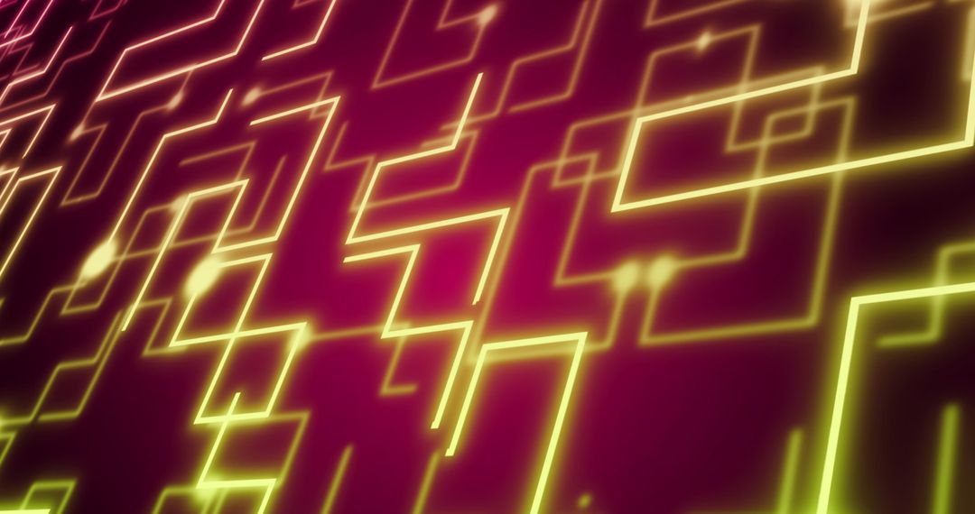 Neon Circuit Lines on Vibrant Purple Background