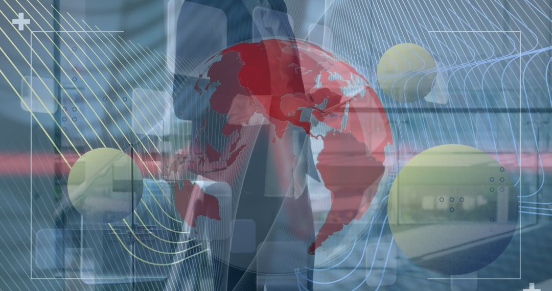 Digital Global Technology with Businesswoman Using Tablet