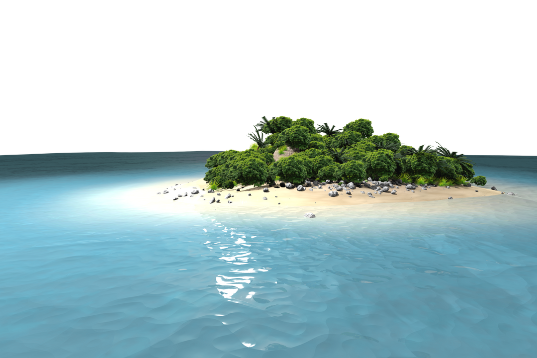 Transparent Illustration of Forest Island with Clear Water Surrounding - Download Free Stock Images Pikwizard.com