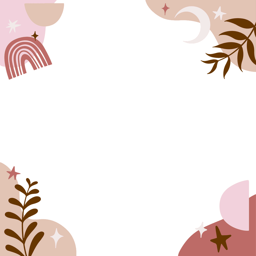 Celestial and Floral Transparent Frame with Whimsical Accents