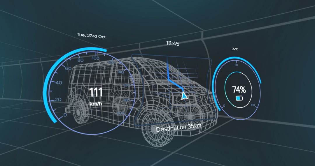 Digital Display of Electric Van Technology Interface