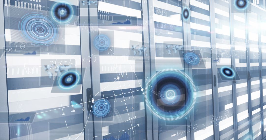 Technology Radar and Infographic Interface in Server Room