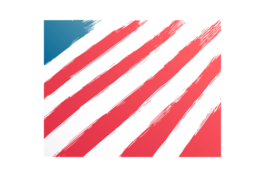 Digital American Flag Illustration on Transparent Background