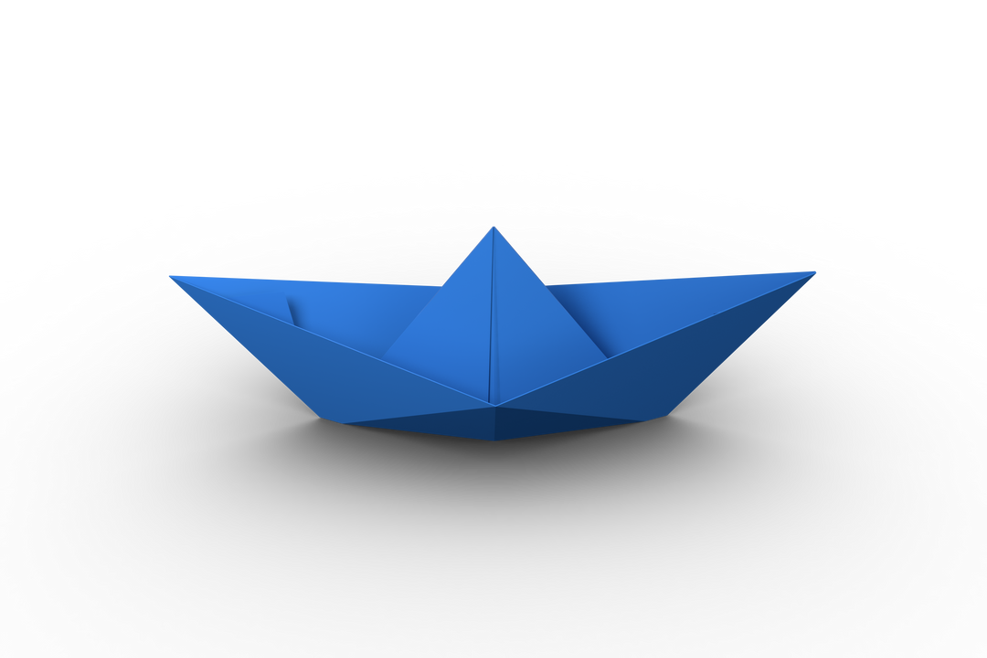 Blue Paper Boat On Transparent Background - Download Free Stock Images Pikwizard.com