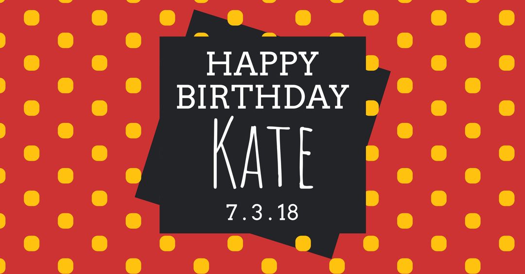Festive birthday card with polka dot background