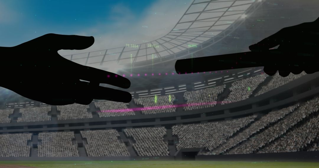 Financial Data Overlays on Sports Relay Scene