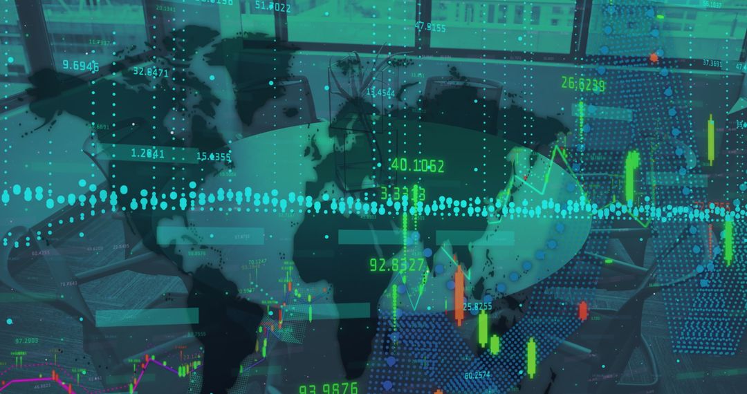 Global Finance Trends with Digital Data Visualization