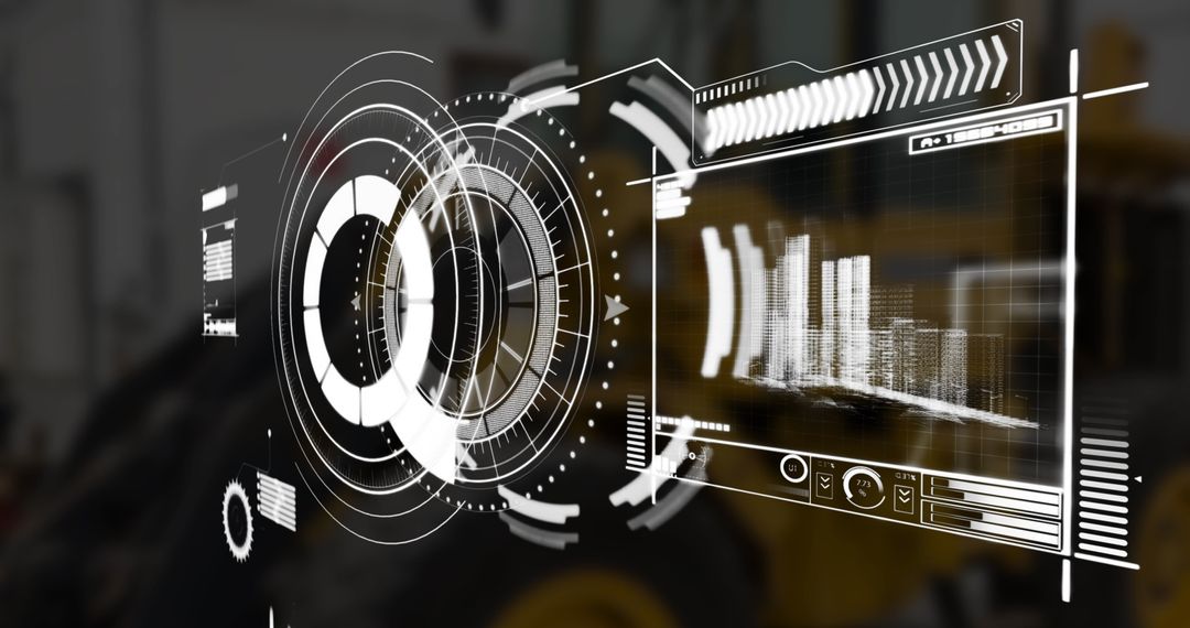 Futuristic Data Interface With Market Analysis Display