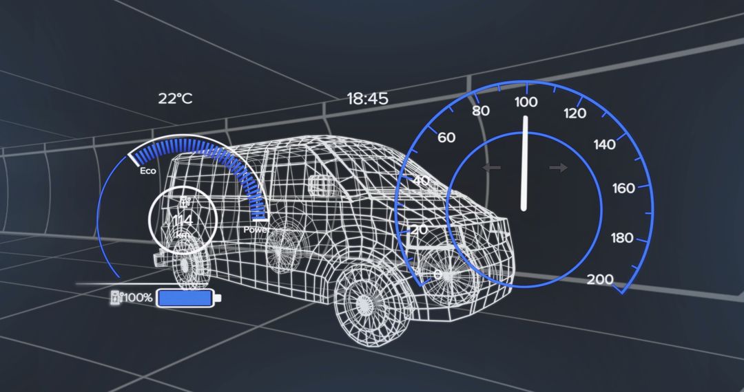 Future Transportation Concept Wireframe Digital Interface