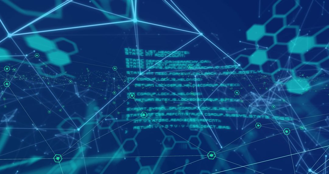 Digital Network Connections with Data Streams on Blue Background