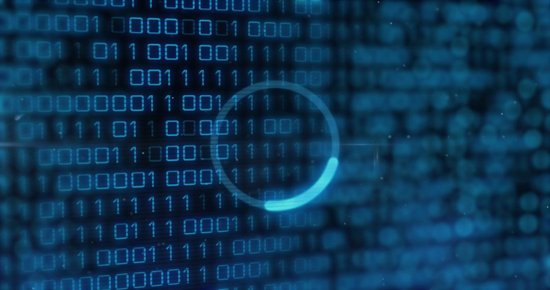 Digital Data Processing with Binary Code Circle Interface - Free Images, Stock Photos and Pictures on Pikwizard.com