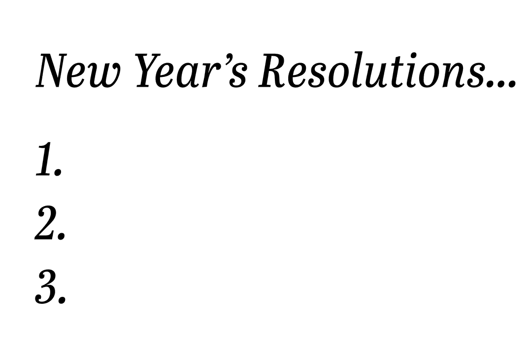 Inspiring New Year's Resolutions Note on Transparent Background