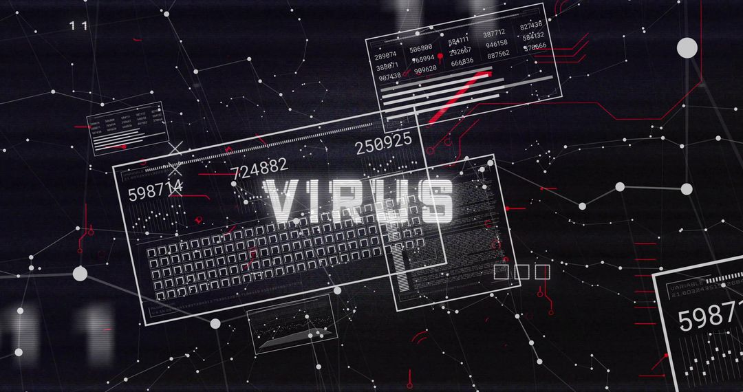 Digital Virus Alert in Cybersecurity Interface