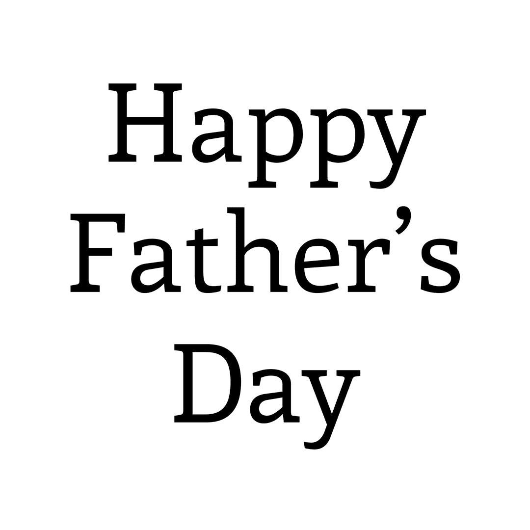 Happy Father's Day Quote on Transparent Background