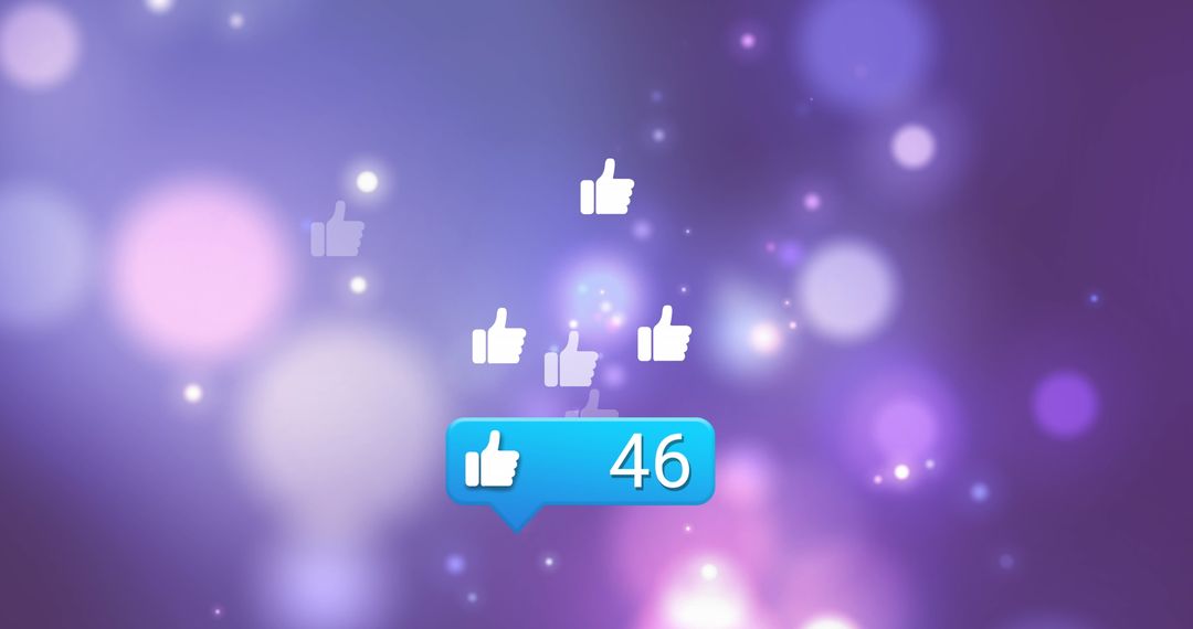 Social Media Like Notifications in Abstract Gradient Background