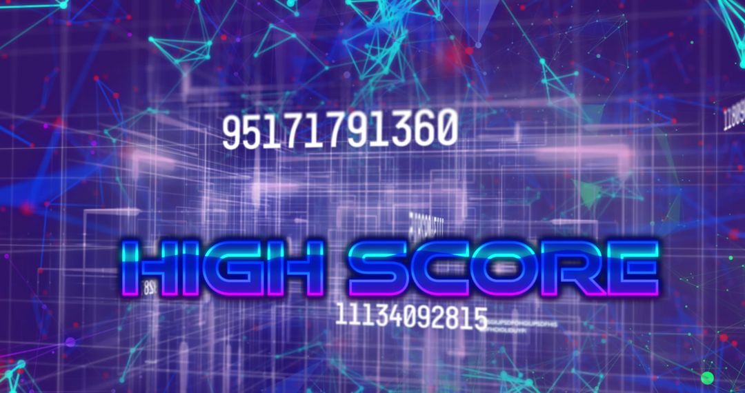 Digital High Score Over Virtual Data Network Concept