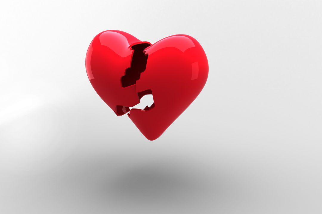 Transparent Broken Red Heart on Isolated Background - Download Free Stock Images Pikwizard.com