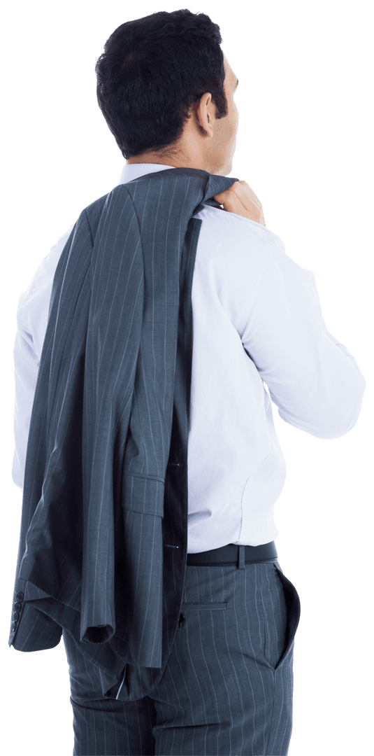 Biracial Businessman with Suit on Shoulder Transparent Background