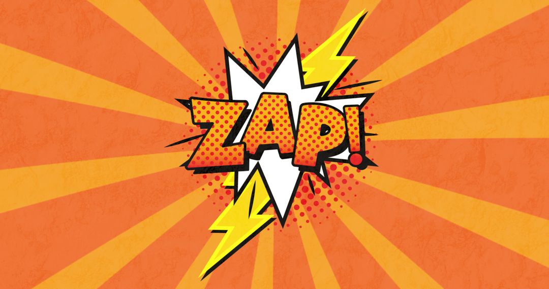 Retro Comic Speech Bubble with Zap Text and Rays