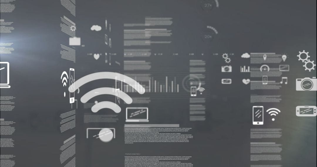 Digital Data Processing Over Global Business Concept