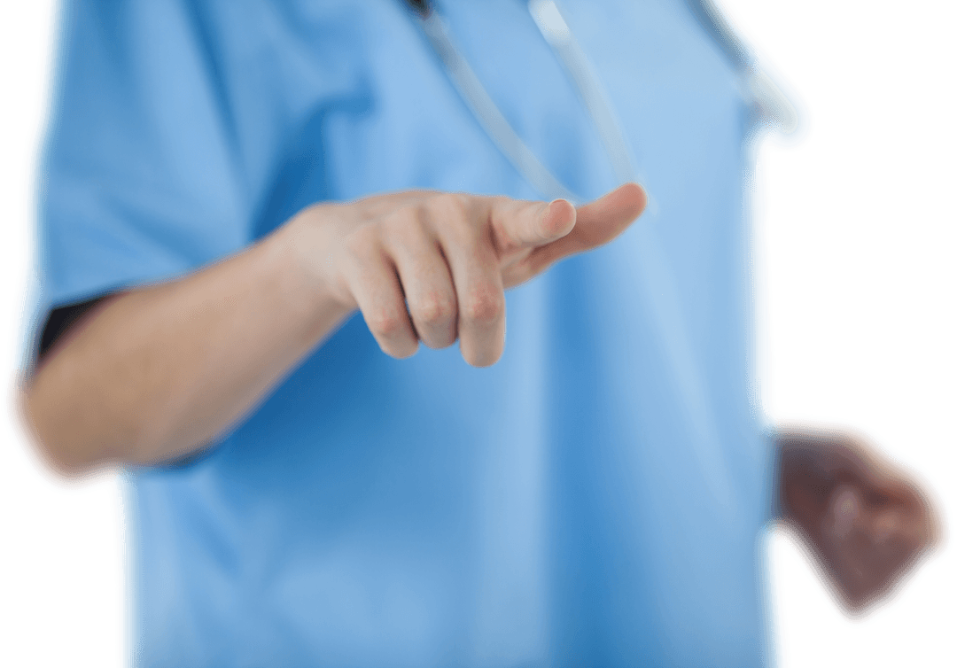 Transparent Midsection Doctor Gesturing Hand Health Professional